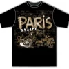 T-shirt noir et beige Paris tag