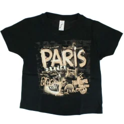 T-shirt noir et beige Paris tag