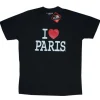 T-shirt noir Homme I love Paris