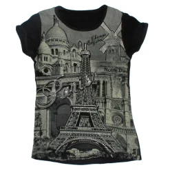 T-shirt Paris Montmartre noir