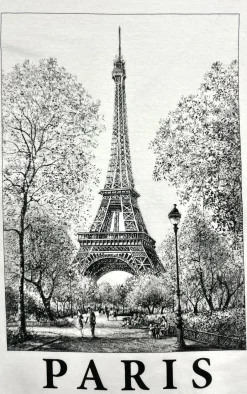 T-shirt Paris Tour Eiffel Noir et Blanc