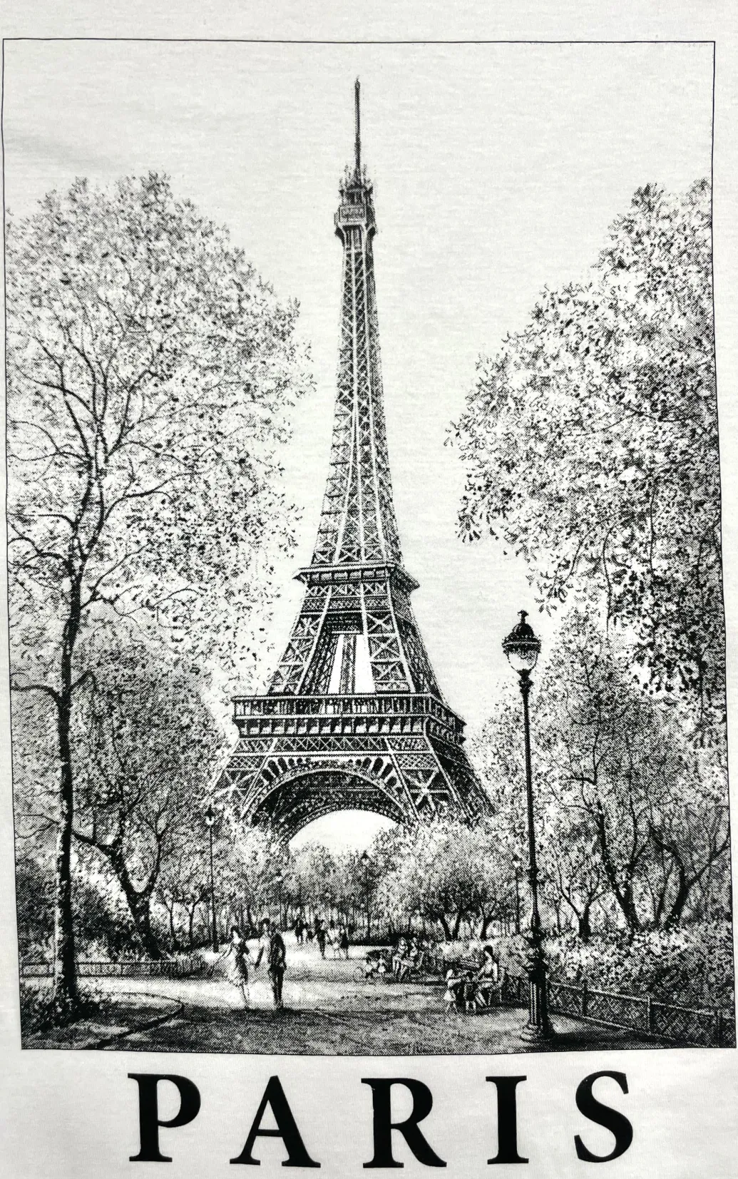 T-shirt Paris Tour Eiffel Noir et Blanc