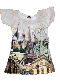 Tunique frou-frou Paris et Tour Eiffel strass