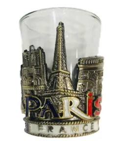 Verre shooter Souvenir Paris métal tricolore