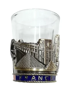 Verre shooter Souvenir Paris métal tricolore